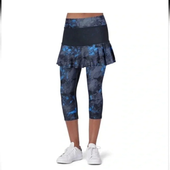 Anivivo Skirted Leggings Modest Yoga Active Large Blue Gray Black Skirt Running - Picture 1 of 9